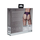 Ouch! Vibrating Strap-on Thong with Removable Butt Straps Purple