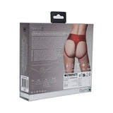 Ouch! Vibrating Strap-on Thong with Removable Butt Straps Red