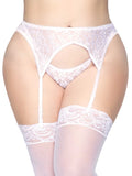 2 PC Lace Garter Belt and Thong Panties