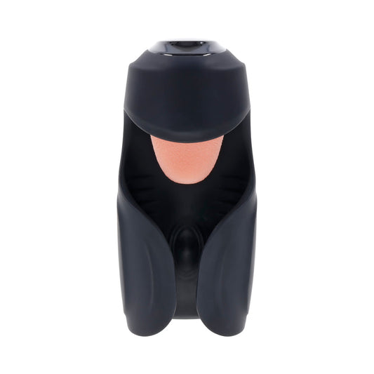 Zero Tolerance Lick The Tip Rechargeable Vibrating Thumping Stroker Silicone Black