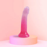 Love to Love Dildolls Sunrise 6 in. Silicone Dildo with Multicolor Star Glitter Pink/Purple