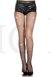 Sparkle Rhinestone Fishnet Pantyhose