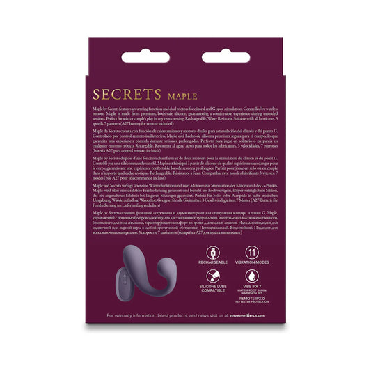 Secrets Maple Insertable Warming Vibe with Remote Gray