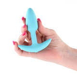 Techno Trance App-controlled Vibrating Plug with Remote Blue