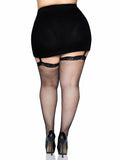 Leg Avenue Plus Size Lace Top Fishnet Thigh Highs - Queen OS