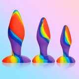 Simply Sweet Rainbow Silicone Butt Plug 3-Piece Set