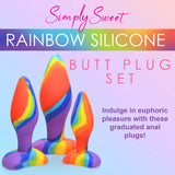 Simply Sweet Rainbow Silicone Butt Plug 3-Piece Set