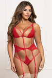 STM RED STRAPPY LACE TEDDY - OS