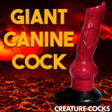 Creature Cocks Hell-Hound Canine Penis Silicone Dildo 7.5in - Red/Black