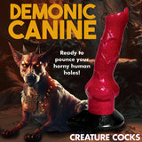 Creature Cocks Hell-Hound Canine Penis Silicone Dildo 7.5in - Red/Black