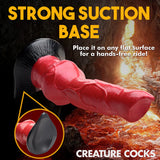 Creature Cocks Hell-Hound Canine Penis Silicone Dildo 7.5in - Red/Black