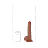 RealRock 9 in. Vibrating Cock with Balls Regular Straight Tan