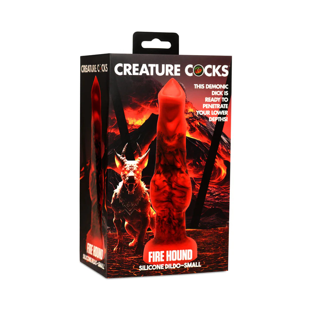 Creature Cocks Fire Hound Silicone Dildo Small Red/Black