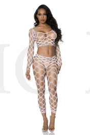 Spandex Multi Fence Net Long Sleeves Cami W