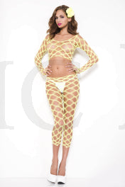 Spandex Multi Fence Net Long Sleeves Cami W