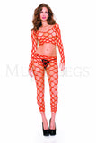 Spandex Multi Fence Net Long Sleeves Cami W / Footless Tights