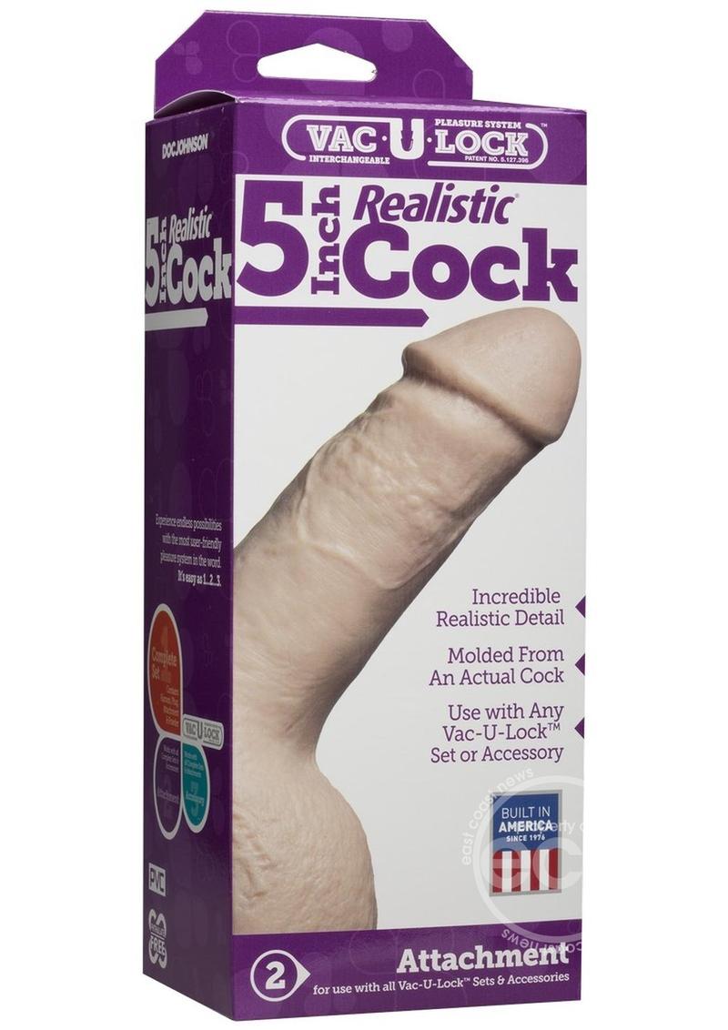 Vac-U-Lock Realistic Dildo 5in - Vanilla