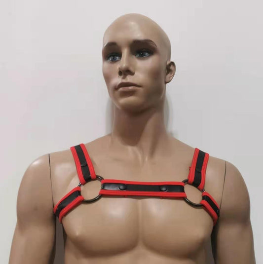 Neoprene Bulldog Harness w/Red Piping - OS