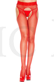 LACE WAIST FISHNET SEAMLESS PANTYHOSE