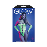 Fantasy Lingerie Glow Pressure Point UV Reactive Rhinestone Teddy & Gloves