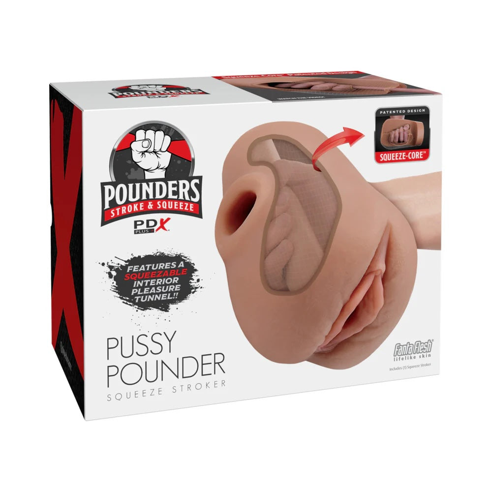 PDX Plus Pussy Pounder Squeeze Stroker Brown
