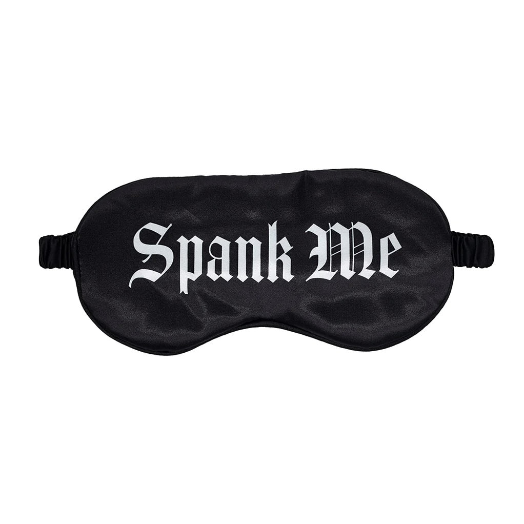Ouch! Spank Me Printed Mask Satin Black