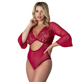 Magic Silk Black Cherry 3/4 Sleeve Playsuit Cherry