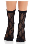 Leg Avenue Bow Net Anklets - Black - O/S