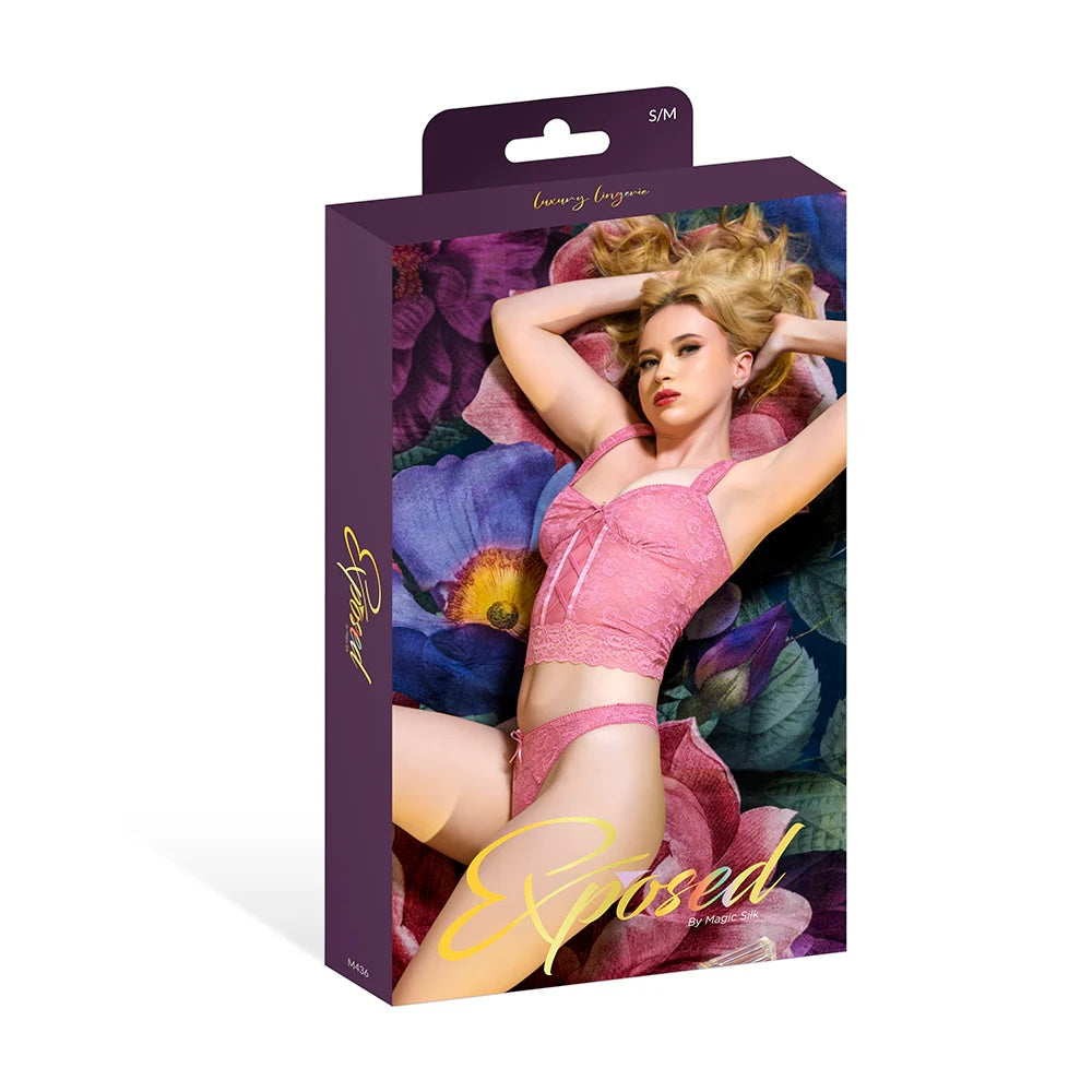 Magic Silk Wisteria Mist Bustier Cami & Thong Set Pink