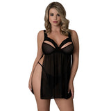 Magic Silk Rush Babydoll & Thong Set Black Queen Size