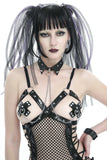 Black Collar Choker With Attached Pasties
