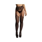 Shots Le Desir Fishnet and Lace Garter belt Stockings Black O/S