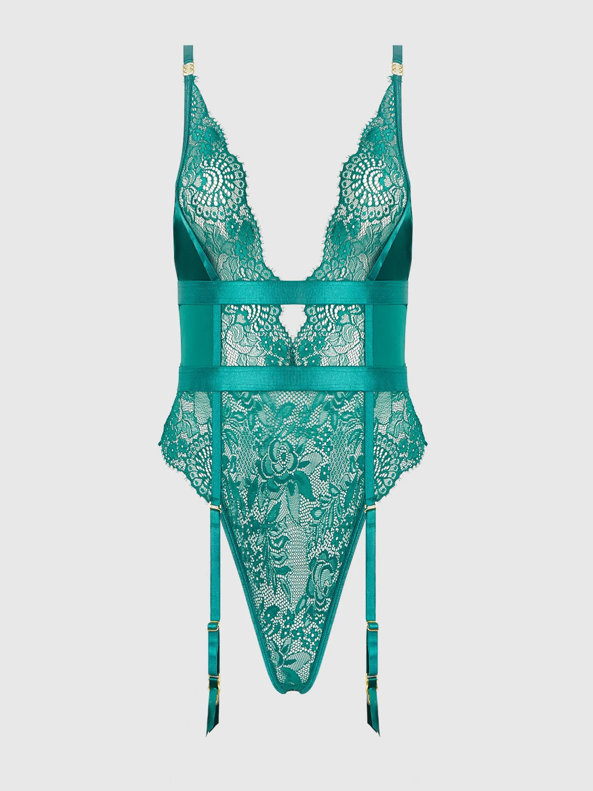 HELENA LACE & SATIN WIRELESS & OPEN BACK TEDDY