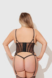 EDEN EMBROIDERED LACE BUSTIER & G-STRING SET