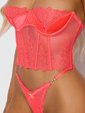 EDEN EMBROIDERED BUSTIER & TANGA SET
