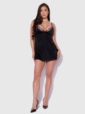 Ilena Embroidered Tulle Wireless Babydoll & G-String Set