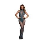 Le Desir Fishnet and Lace Bodystocking Ocean Deep O/S