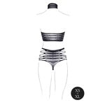 Shots Le Desir Shade Carpo XLVI 2-Piece with Turtleneck, Crop Top & Panty Black O/S