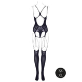 Shots Le Desir Shade Elara VII Bodystocking with Open Cups Black O/S