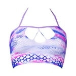 Shots Le Desir Bliss Strappy Fishnet Halter Top & Dazzling Rhinestone Sticker Multi O/S