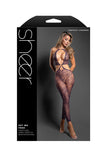 Sheer Set Me Free Footless Open-Crotch Halter Bodystocking Dark Purple