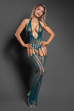 Unravel Me Crotchless Teddy Bodystocking -Dark Teal O/S