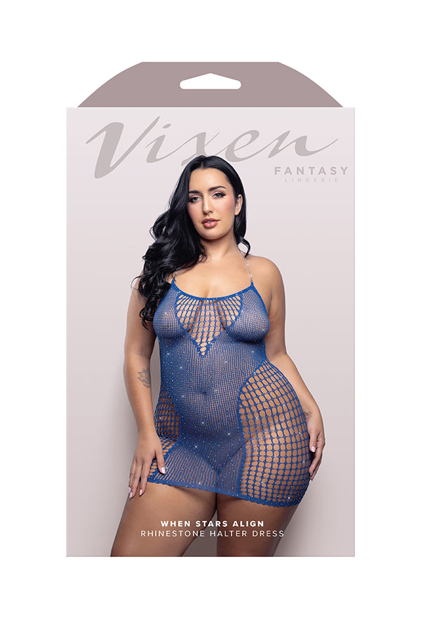 VIXEN When Stars Align Rhinestone Halter Dress