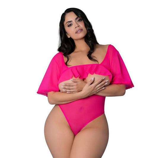 Magic Silk Pink Kink Flutter Sleeve Teddy Pink Glow