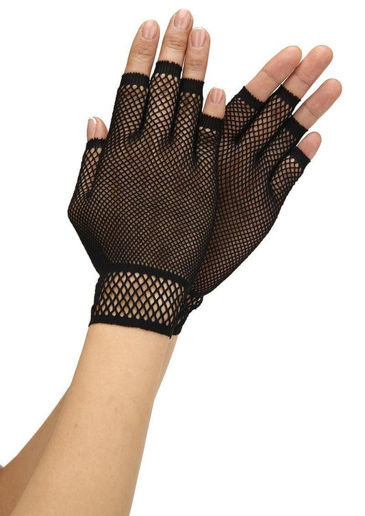 FINGERLESS FISHNET GLOVE - BLACK