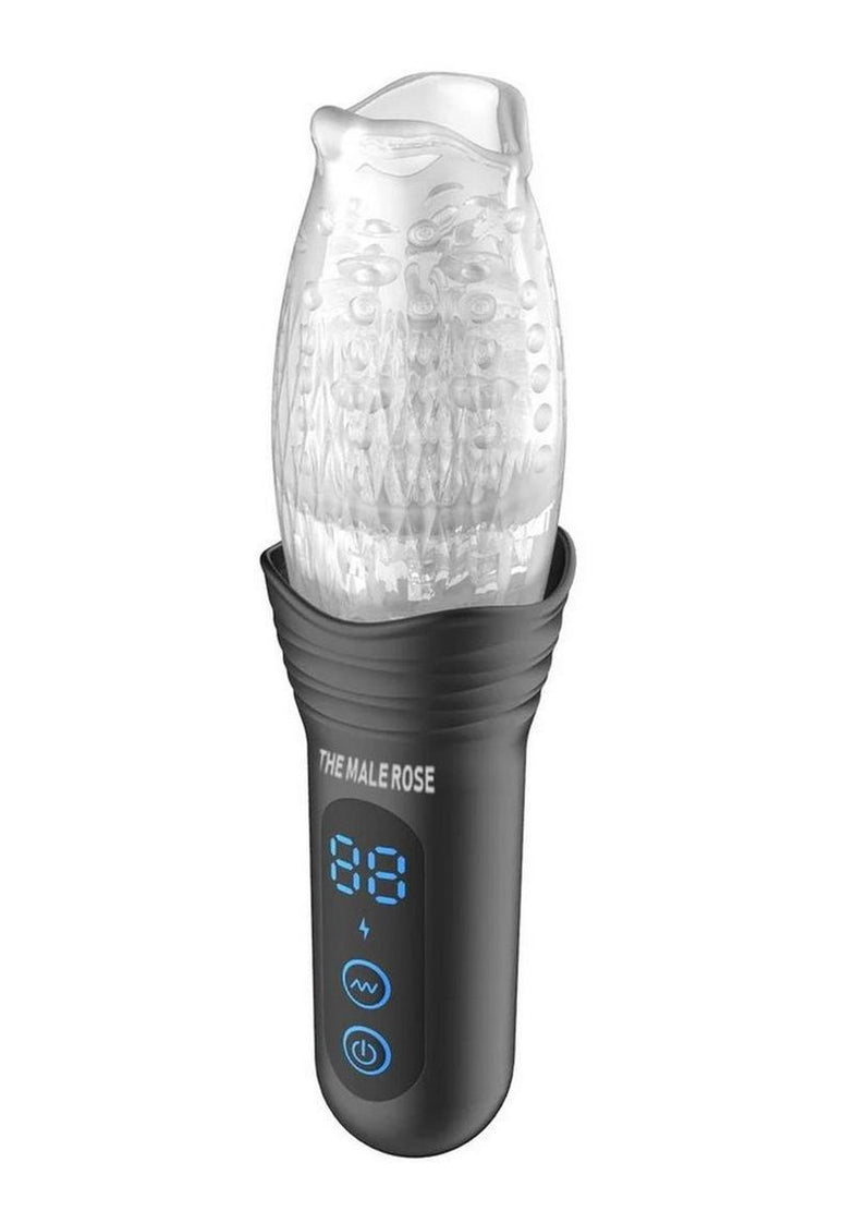 The Male Rose Pro Rechargeable Thrusting Rotating Masturbator - Black/ The Adult Emporium The Male Rose Pro Rechargeable Thrusting Rotating Masturbator - Black/ The Adult Emporium