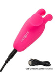 Neon Vibes Kissing Bunny Rechargeable Silicone Vibrator - Pink