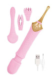 Goddess Pink Elegance Rechargeable Silicone Duel End Vibrator - Pink