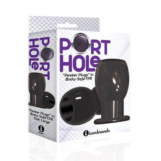 The 9's Port Hole Hollow Butt Plug Black