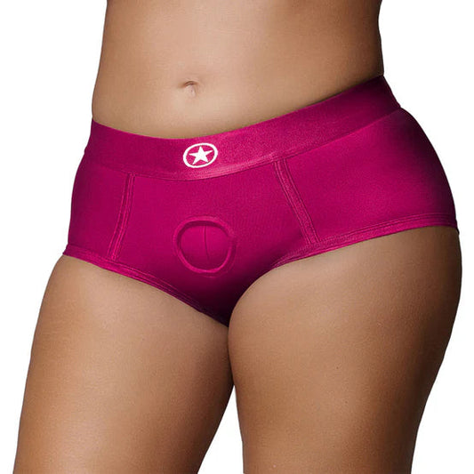 Ouch! Vibrating Strap-on Brief Pink